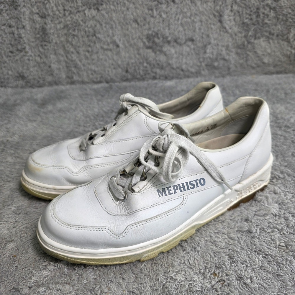 Mephisto Match Runoff Leather Walking Sneakers White Air Bag System Womens 7.5